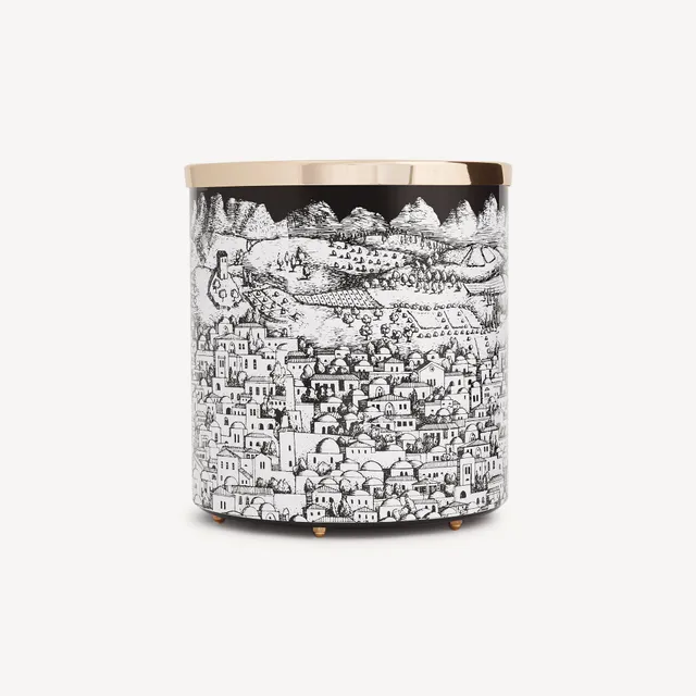 atelier-fornasetti-gerusalemme-papierkorb-metall-schwarz-wei image 1