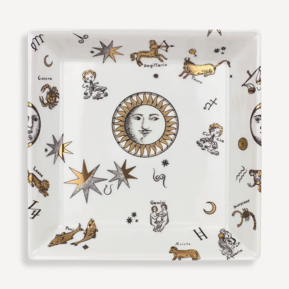 atelier-fornasetti-astronomici-schale-eckig-porzellan-gold image 1