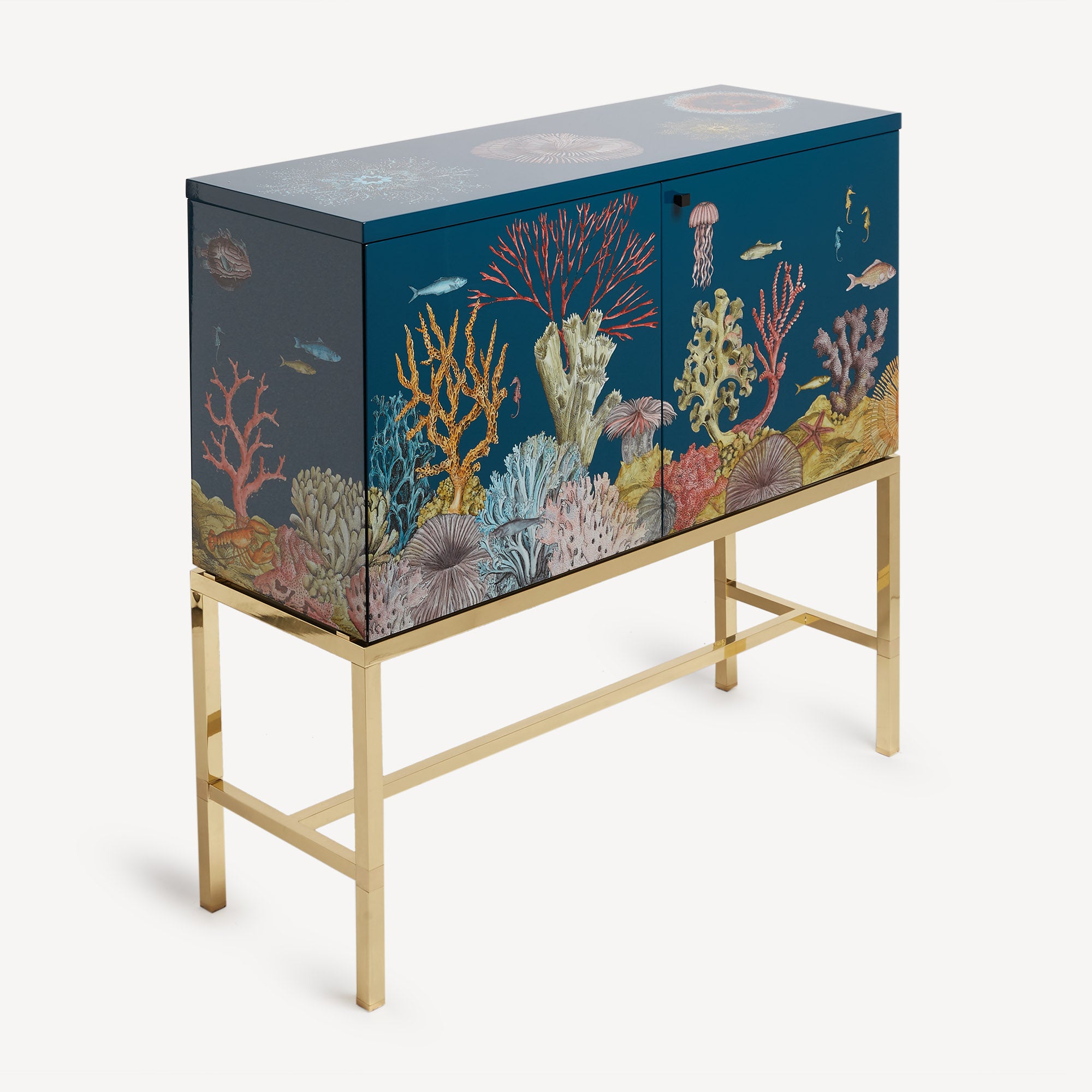 fornasetti-fondo-marino-sideboard-holz-messingbeine image 3