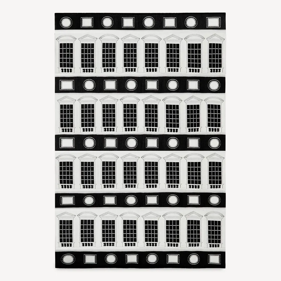 fornasetti-architettura-plaid-wolldecke-jacquard-geometrisch image 1