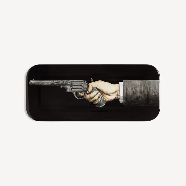 fornasetti-braccio-con-pistola-tablett-siebdruck-lackiert image 1