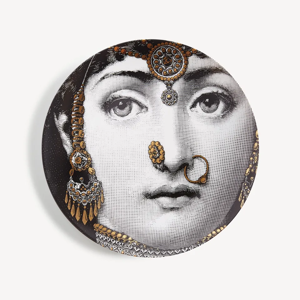 fornasetti-tema-e-variazioni-n-228-wandteller-porzellan-gold image 1