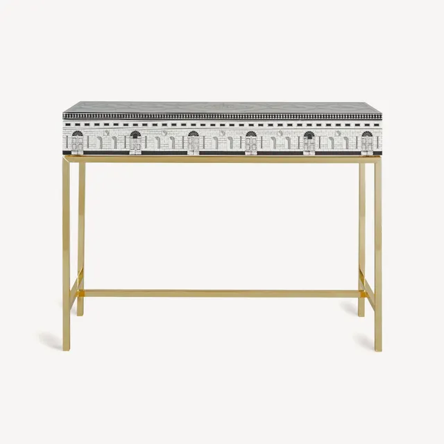 fornasetti-architettura-konsole-mit-schublade-holz image 1