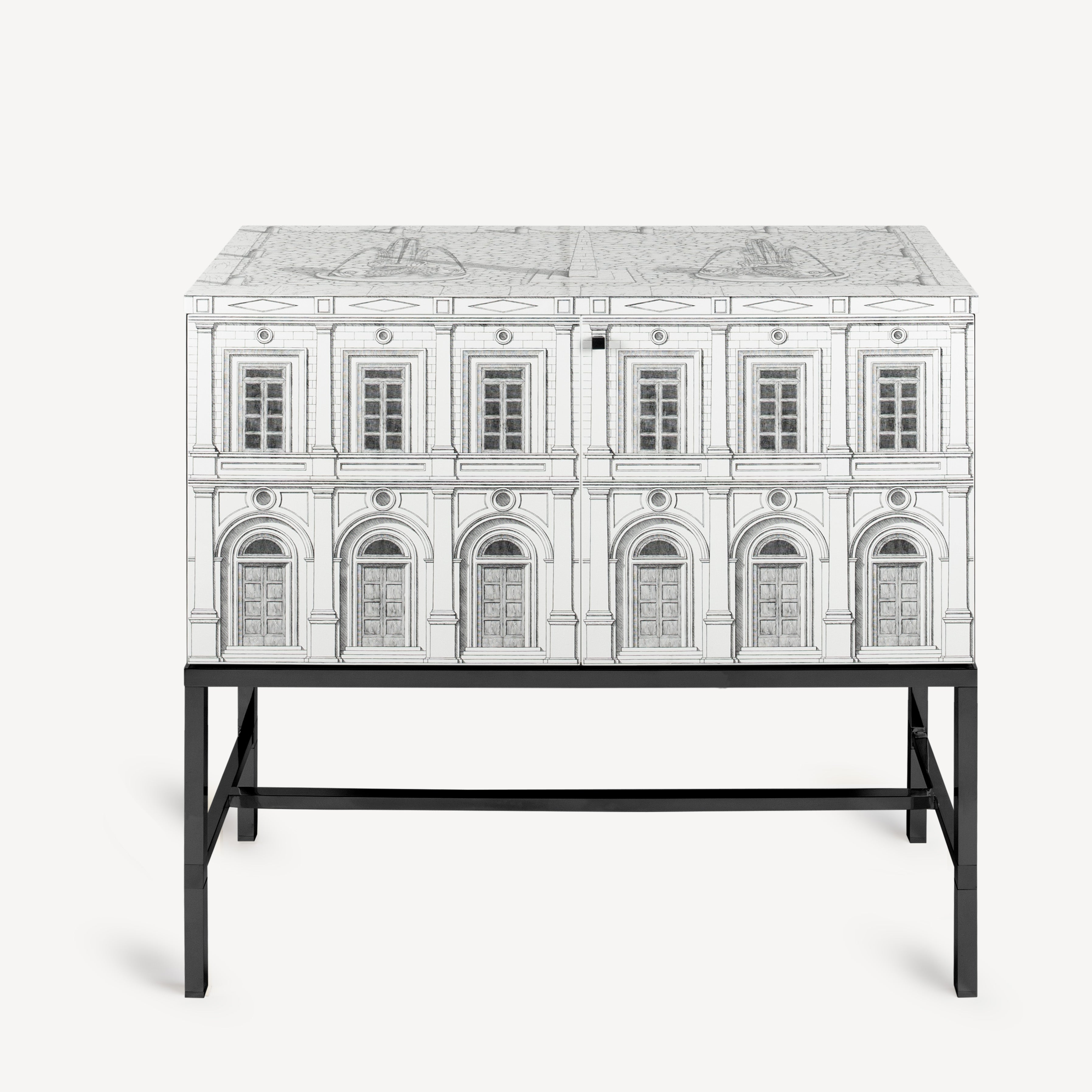 fornasetti-architettura-schrank-holz-mit-glasplatte image 1