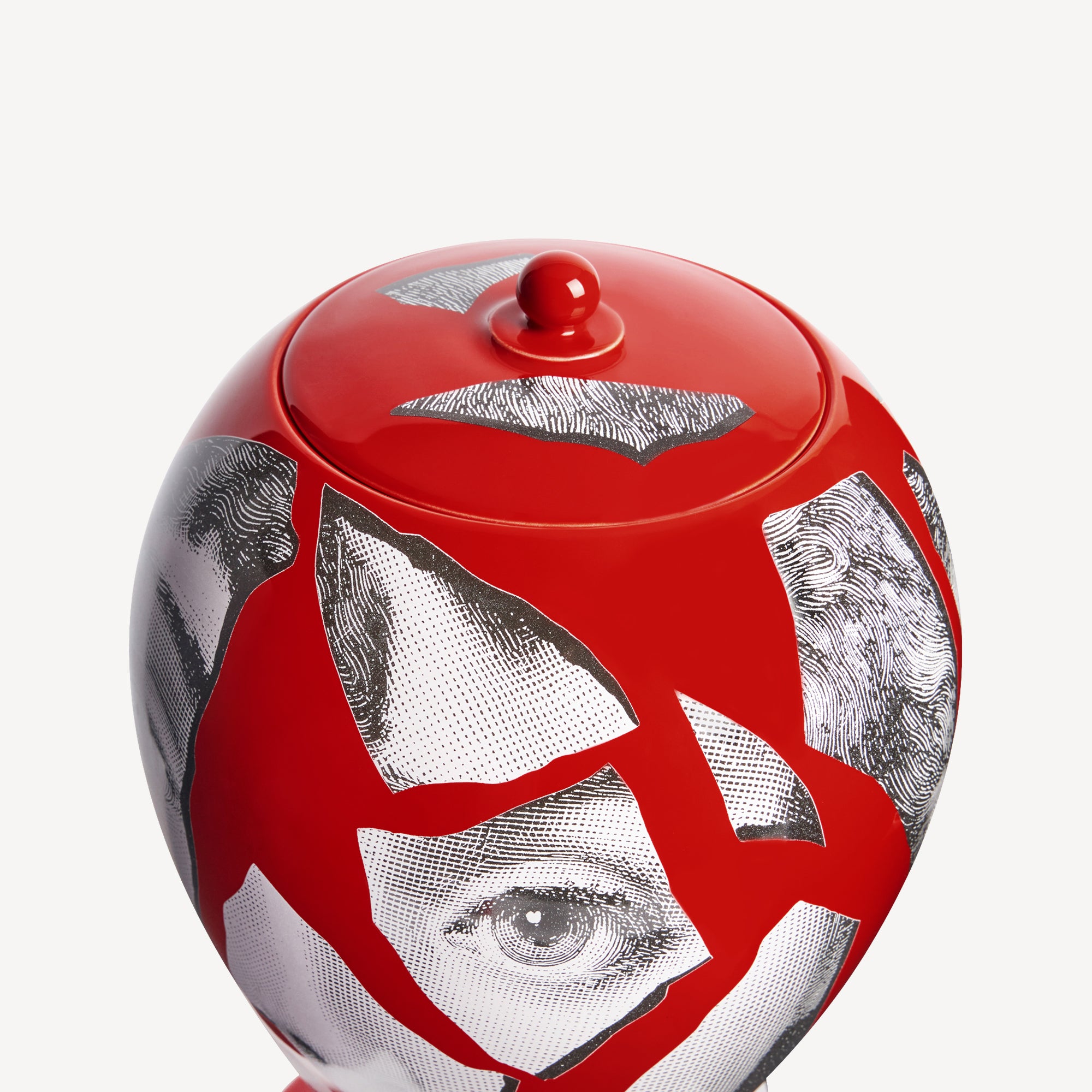 fornasetti-cocci-vase-keramik-rot-schwarz-limitiert image 4