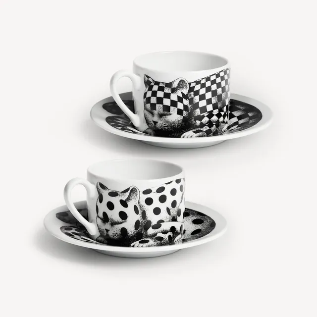 atelier-fornasetti-high-fidelity-teetassen-2er-set-katze-porzellan image 1