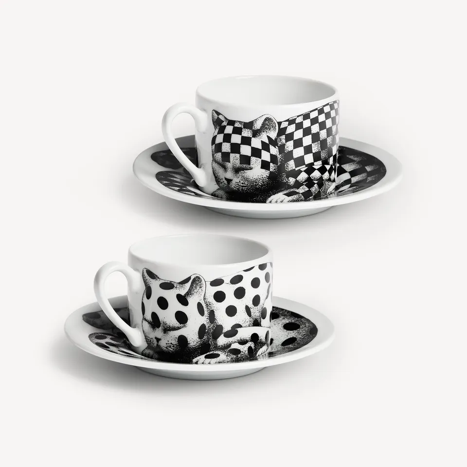 atelier-fornasetti-high-fidelity-teetassen-2er-set-katze-porzellan image 1