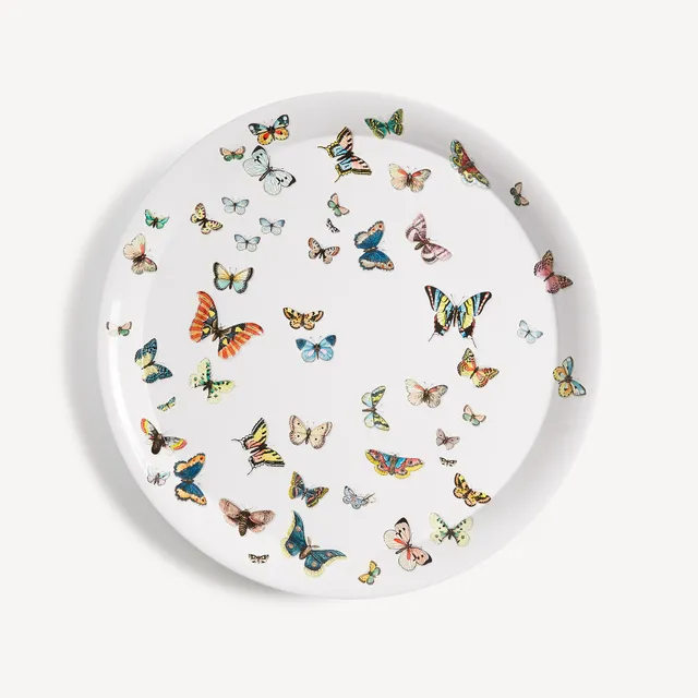atelier-fornasetti-farfalle-tablett-rund-schmetterlinge-lackiert image 1