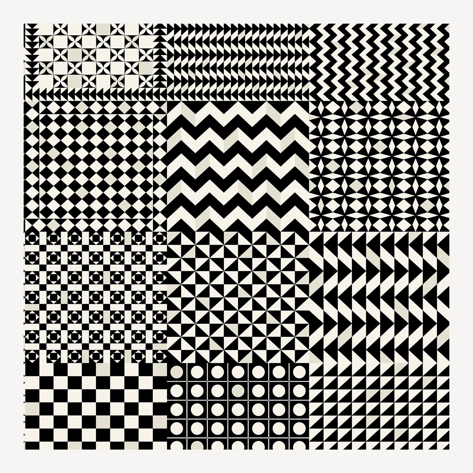 atelier-fornasetti-geometrico-tapete-52cm-schwarz-wei image 1