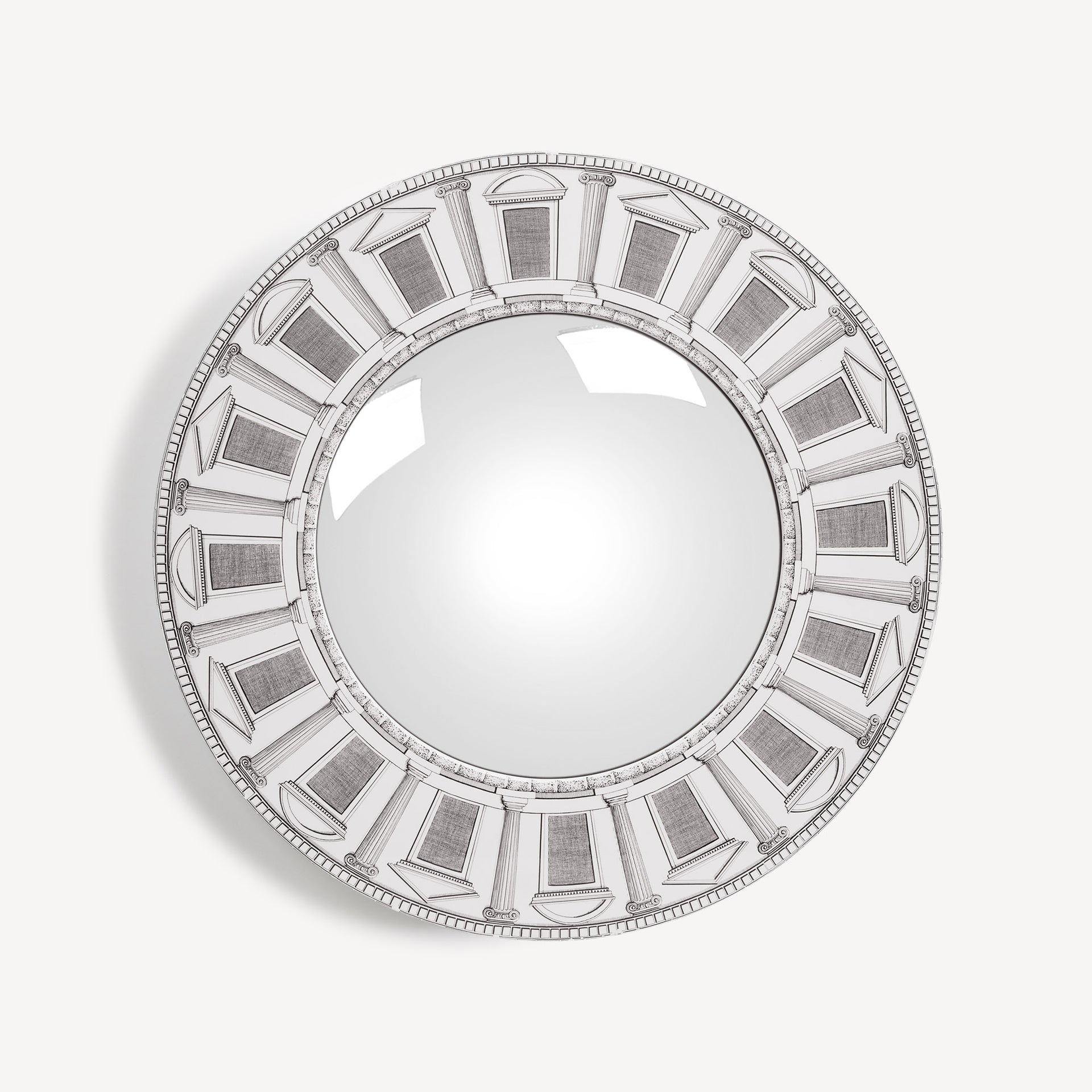 fornasetti-architettura-spiegel-konvex-holzrahmen image 1