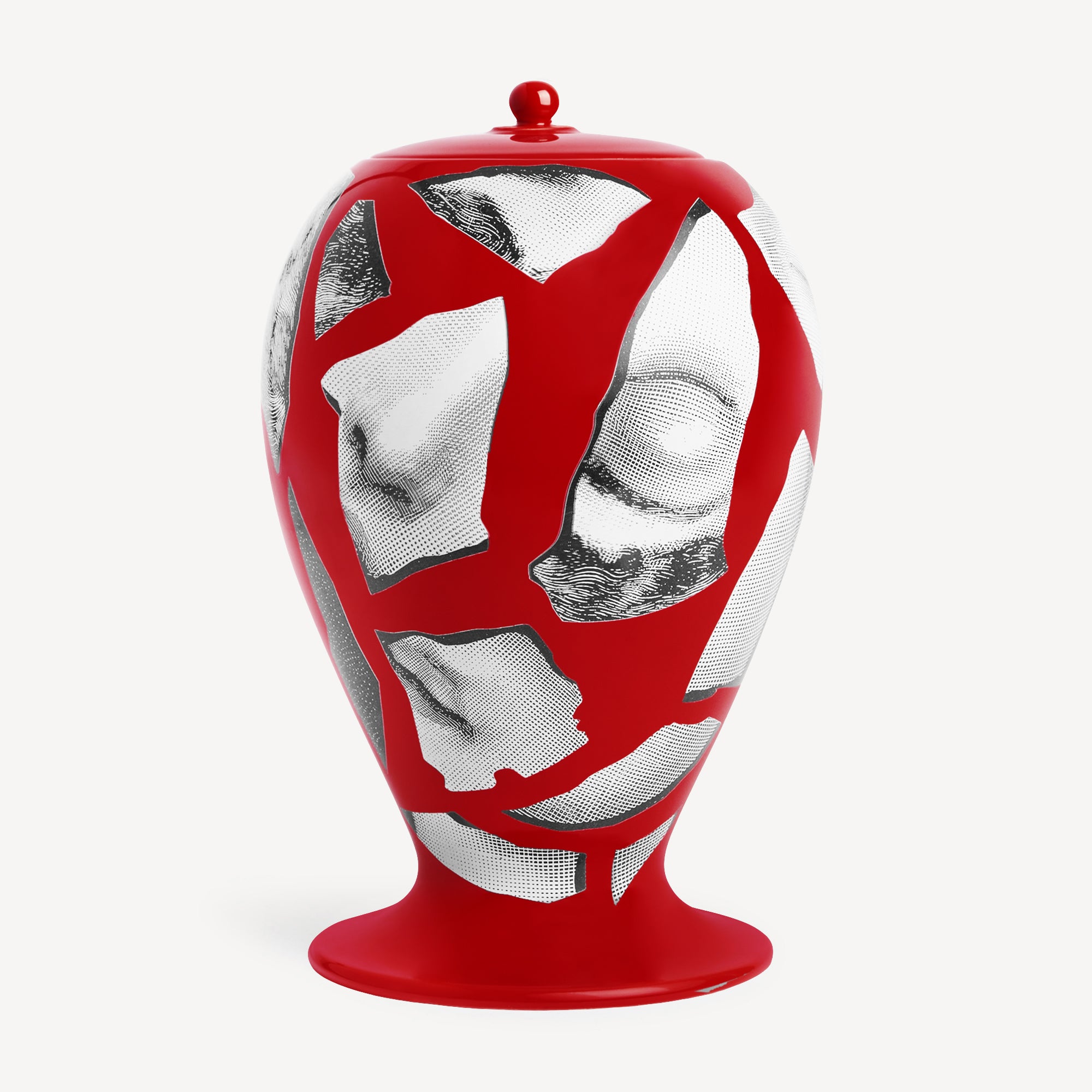 fornasetti-cocci-vase-keramik-rot-schwarz-limitiert image 3