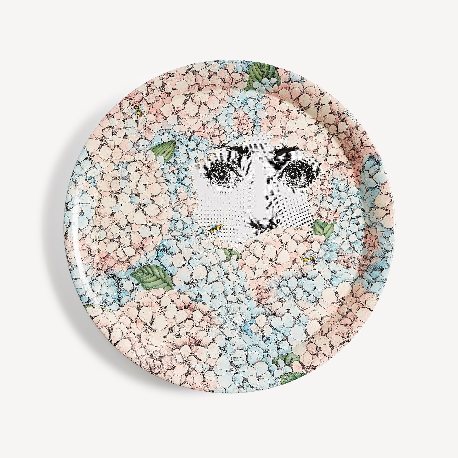 fornasetti-ortensia-tablett-rund-serviertablett-gesicht image 1