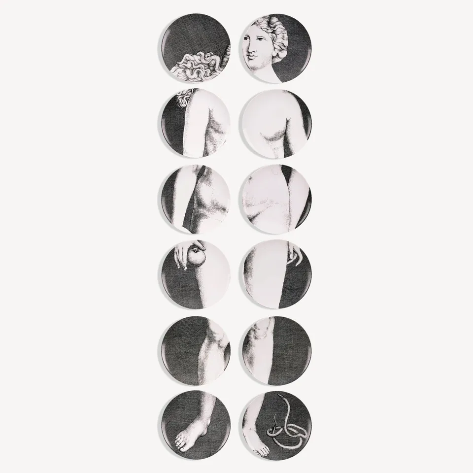 atelier-fornasetti-eve-teller-set-12-porzellan-wandteller image 1