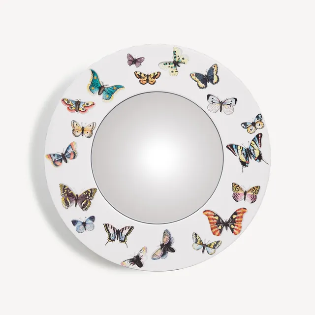 atelier-fornasetti-farfalle-wandspiegel-konvex-holzrahmen image 1