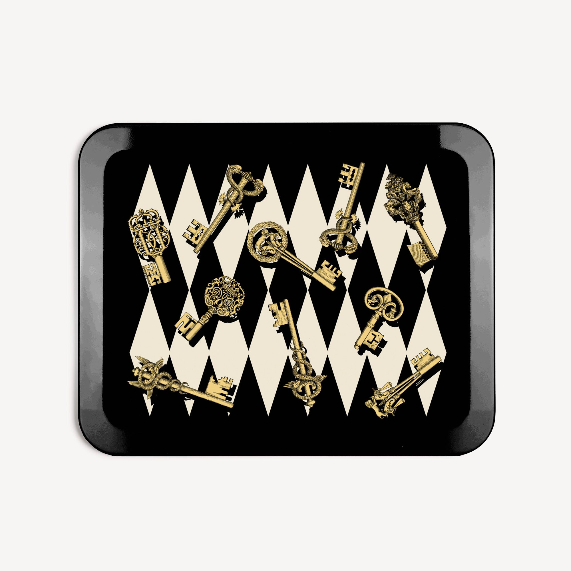 fornasetti-chiavi-e-rombi-tablett-holz-rechteckig image 1