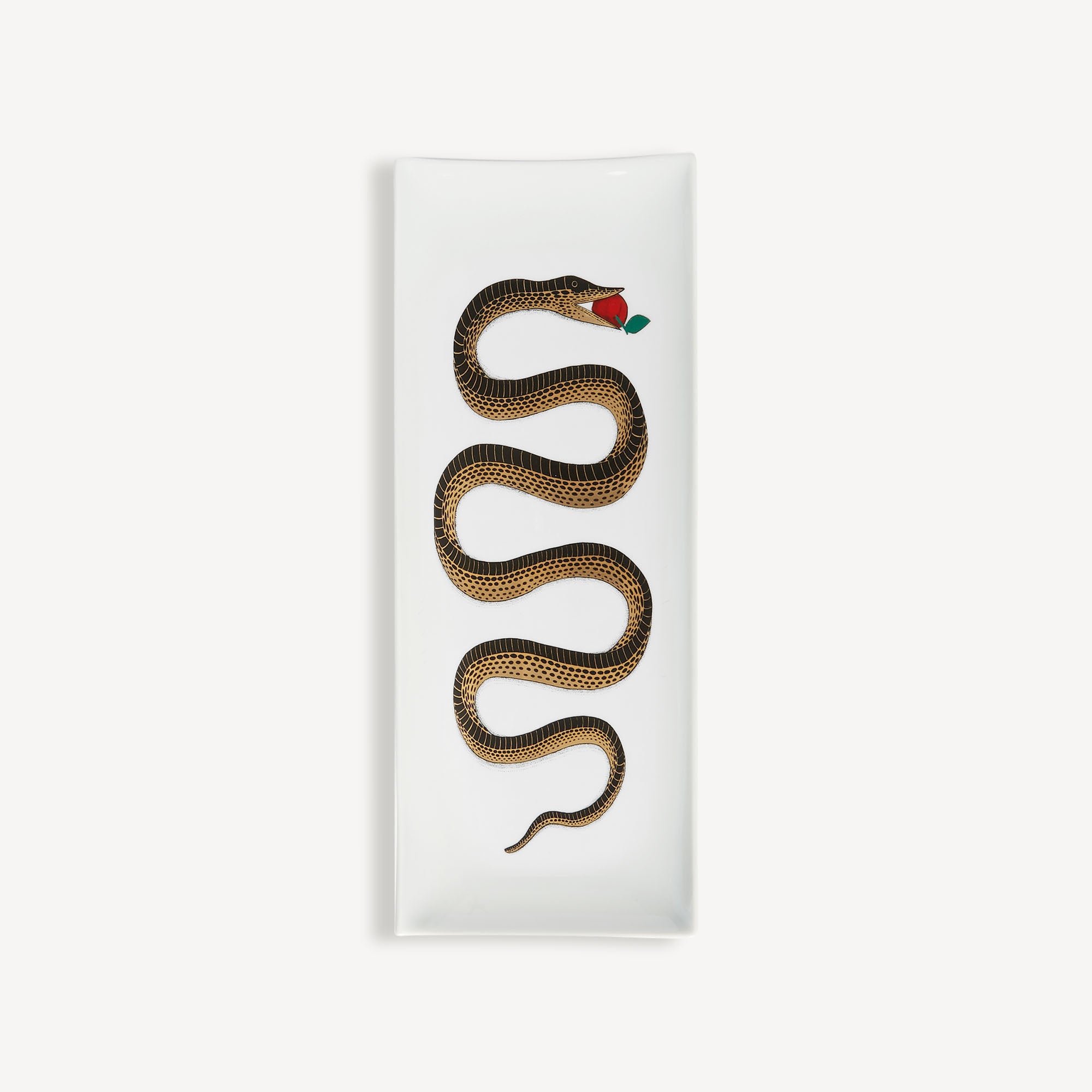 atelier-fornasetti-serpente-tablett-rechteckig-schlange-gold image 1