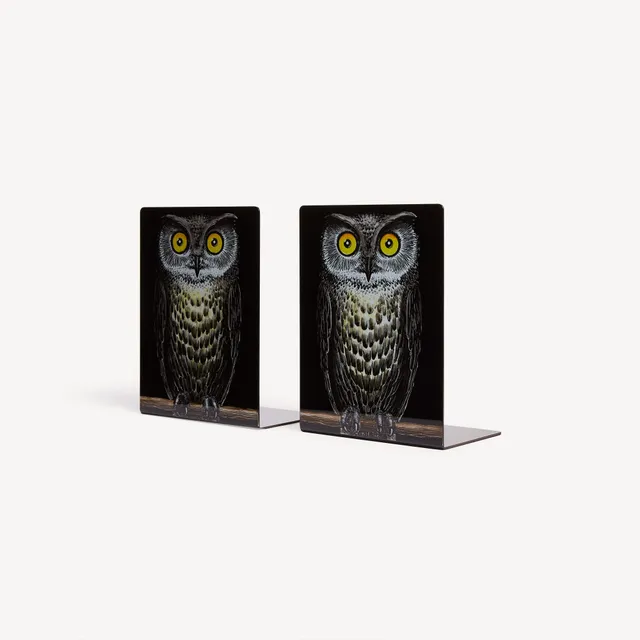 atelier-fornasetti-civetta-buchhaltern-metall-eulen-paar image 1