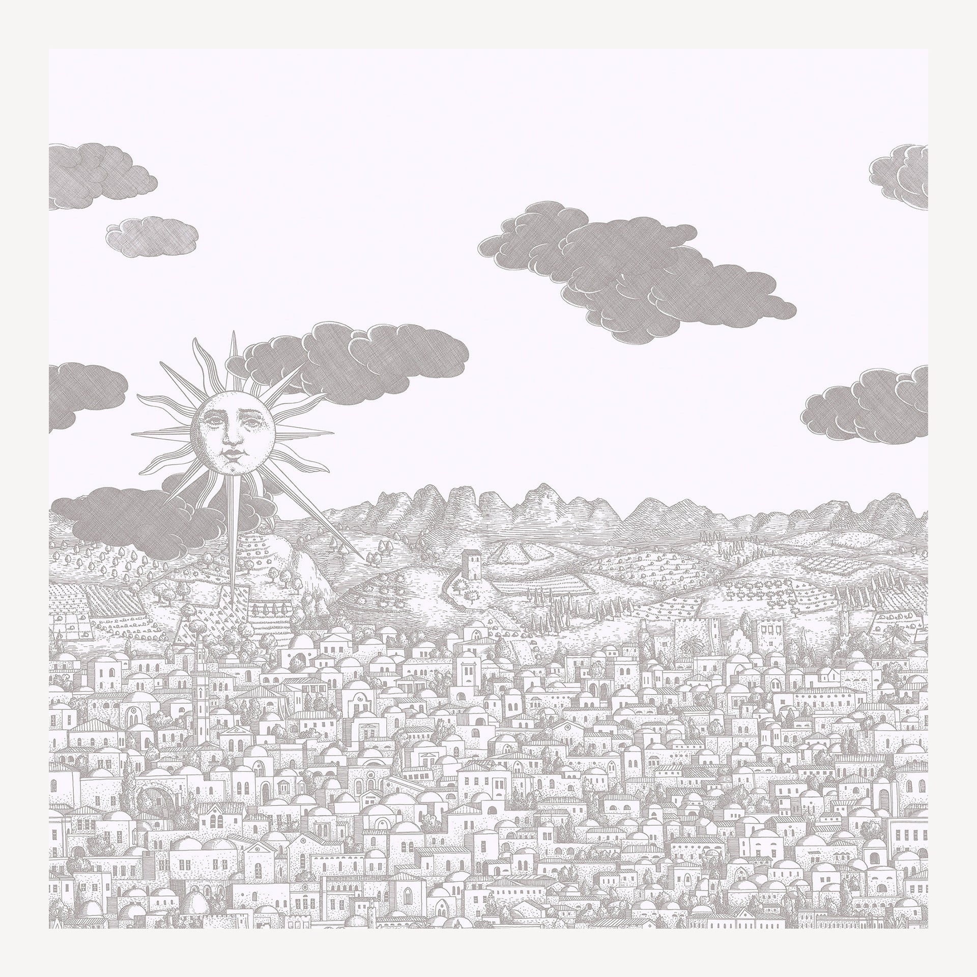 fornasetti-vista-mediterranea-tapete-140x350-nachtblau image 1