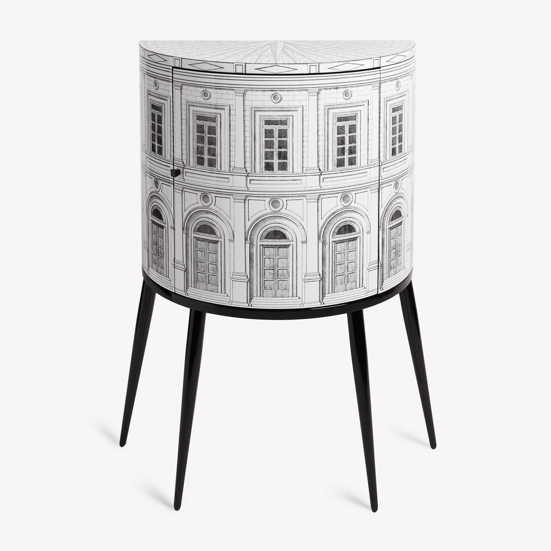 fornasetti-architettura-konsole-holz-mit-glas-handdekoriert image 1