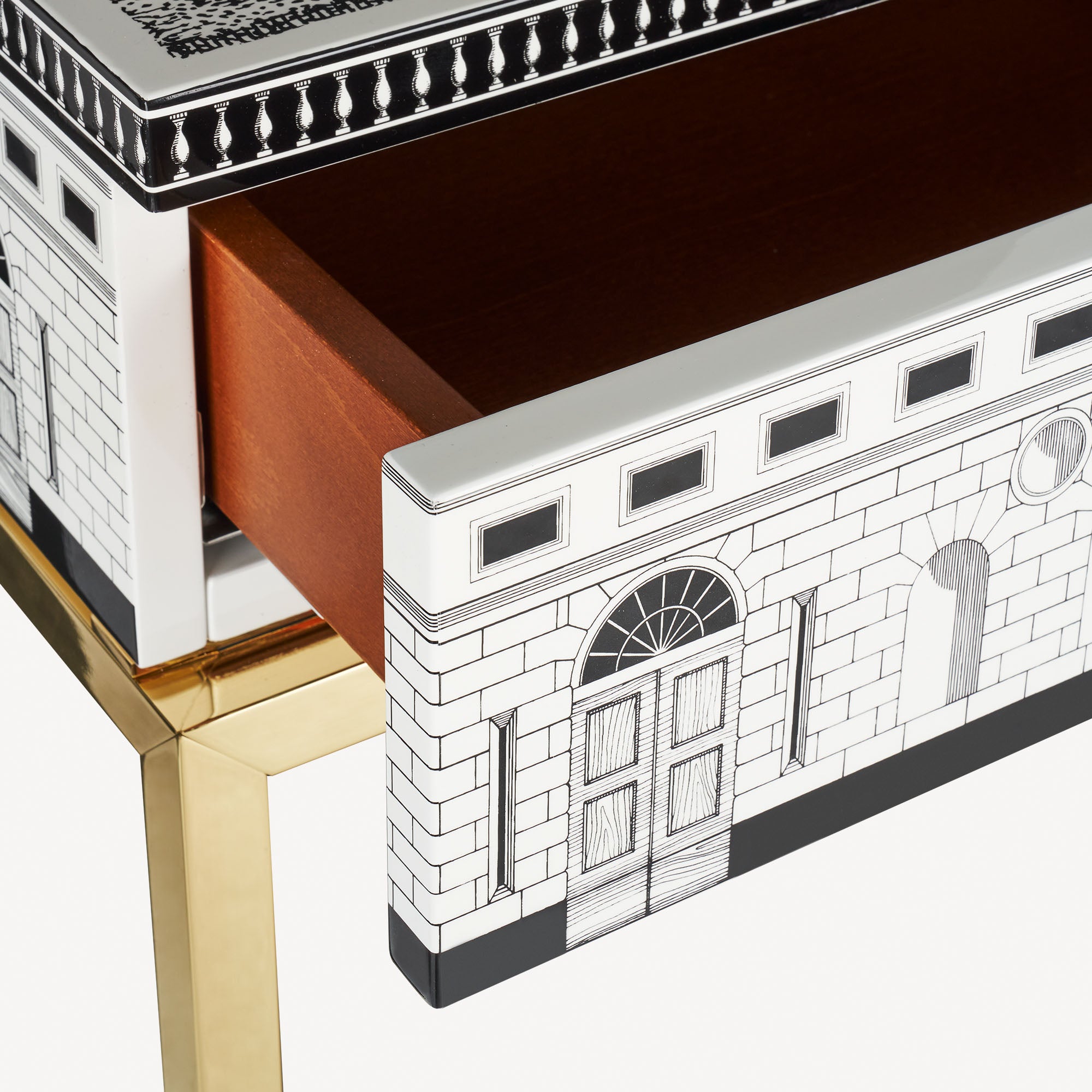 fornasetti-architettura-konsole-mit-schublade-holz image 4