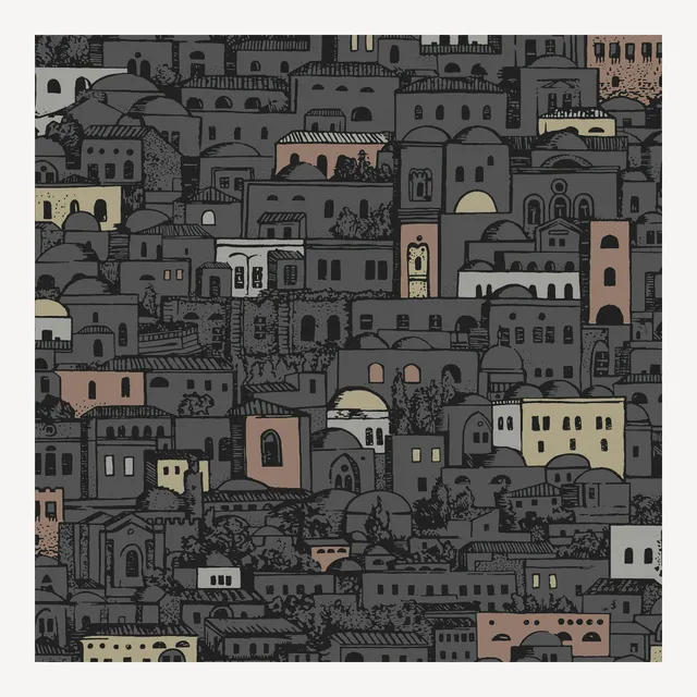 fornasetti-mediterranea-tapete-stadtmuster-metallic image 1