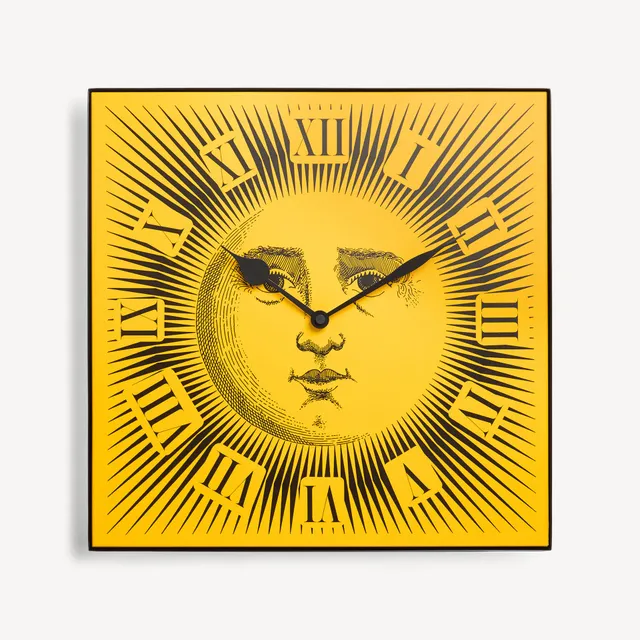 fornasetti-sole-wanduhr-metall-sonnenmotiv-lautlos image 1
