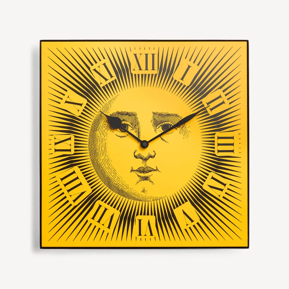 fornasetti-sole-wanduhr-metall-sonnenmotiv-lautlos image 1