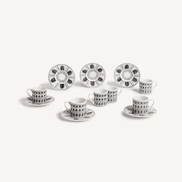 fornasetti-architettura-espressotassen-6er-set-porzellan image 1