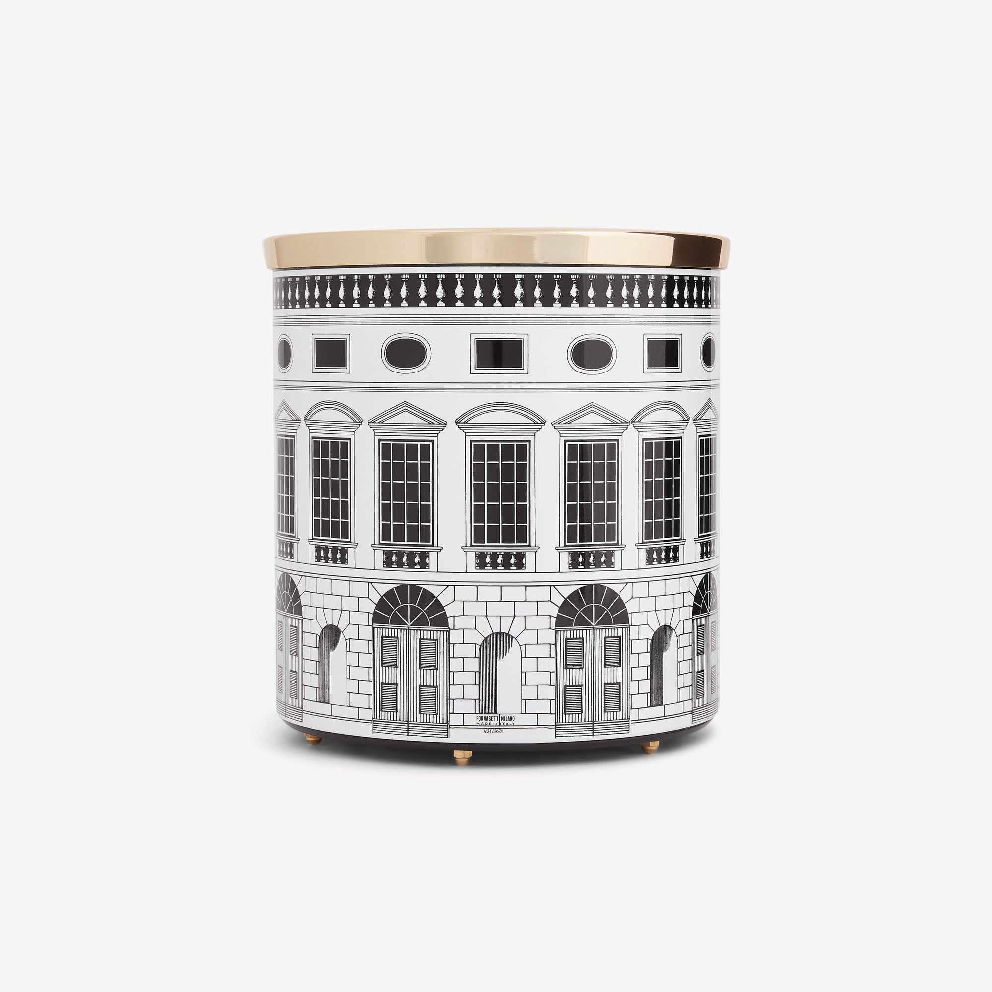 fornasetti-architettura-papierkorb-metall-schwarz-wei image 2