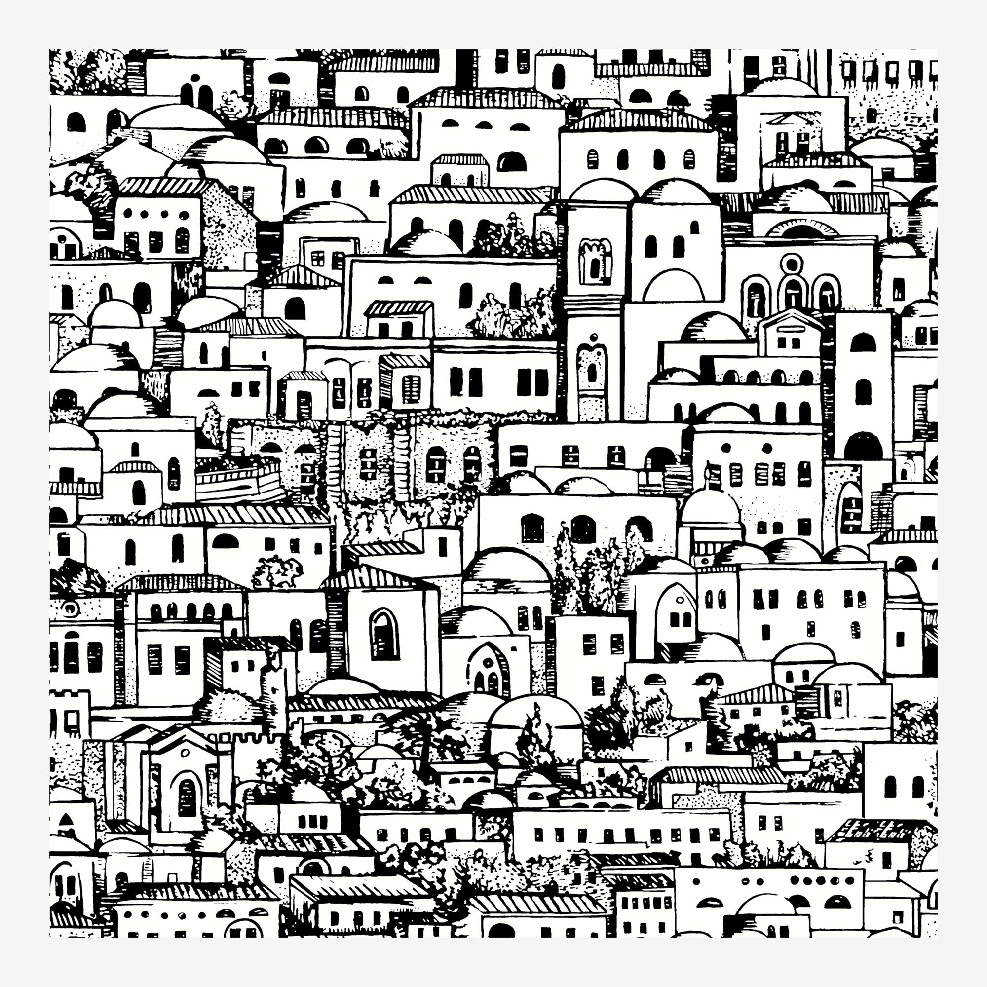 fornasetti-mediterranea-tapete-52cm-x-10m-stadt-metallic image 1