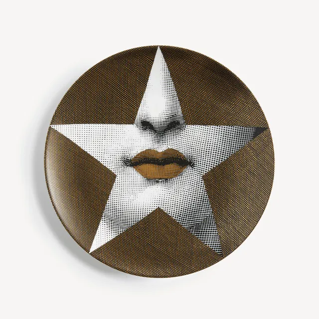 atelier-fornasetti-tema-e-variazioni-nr-399-wandteller-porzellan-gold image 1