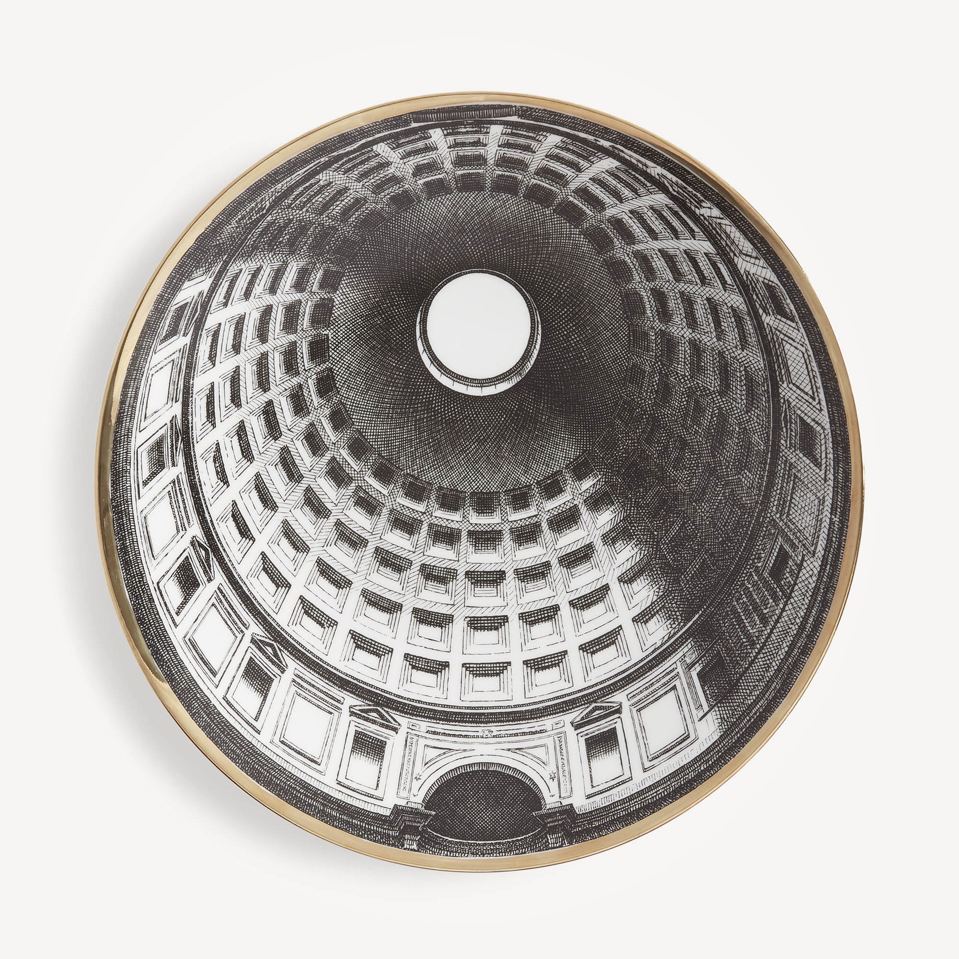 fornasetti-cupola-pantheon-roma-teller-porzellan-gold-wandteller image 1
