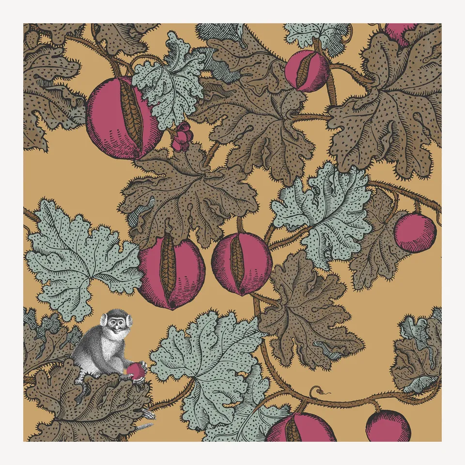 atelier-fornasetti-frutto-proibito-tapete-affen-granatapfel image 1