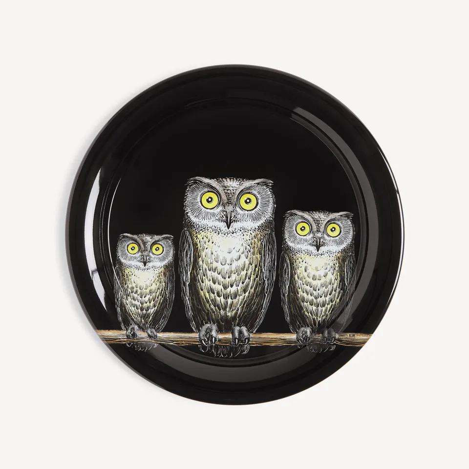 atelier-fornasetti-civette-tablett-eulen-mit-gestell-couchtisch image 1