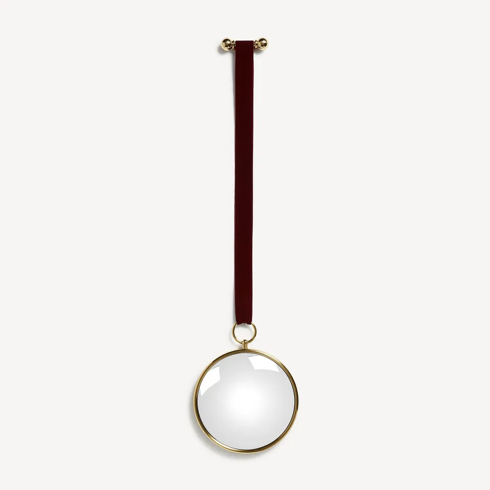 atelier-fornasetti-magic-konvexspiegel-mit-samtband-messingrahmen image 1