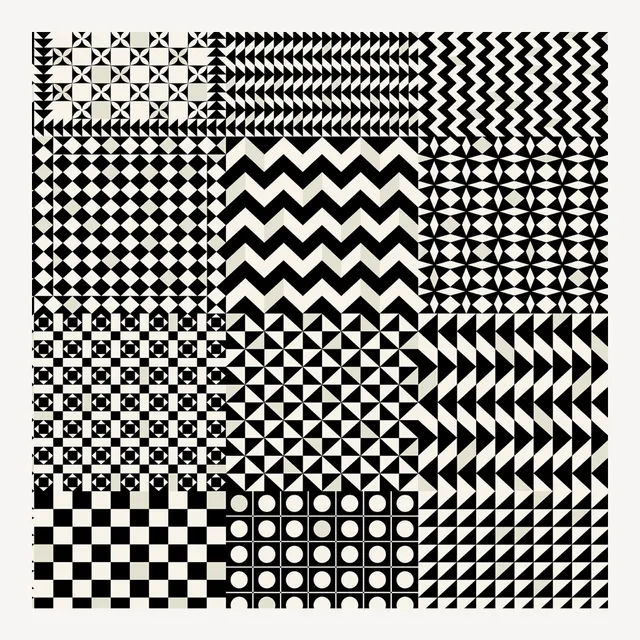 atelier-fornasetti-geometrico-tapete-52cm-schwarz-wei image 1