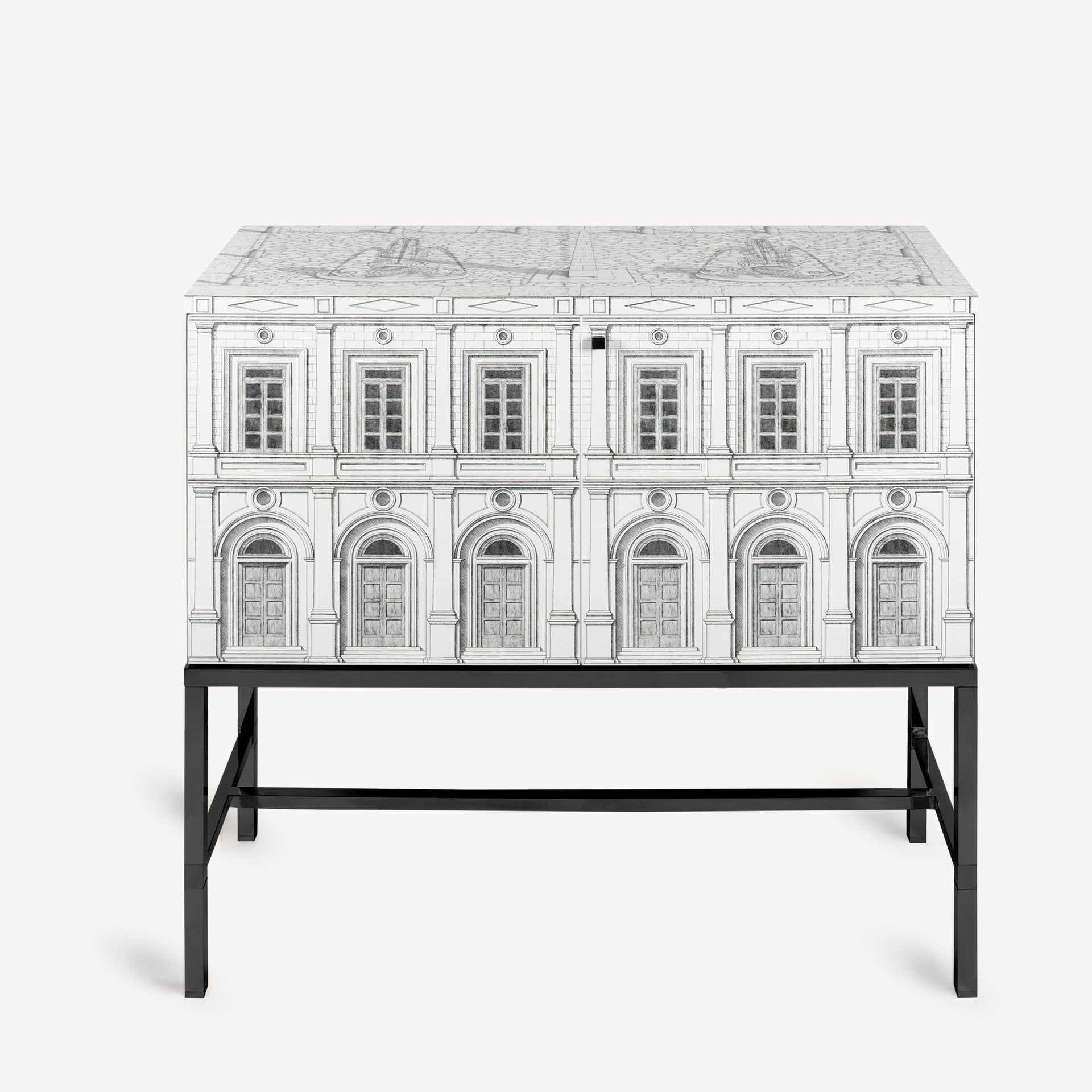 fornasetti-architettura-schrank-holz-handlackiert-glas image 1