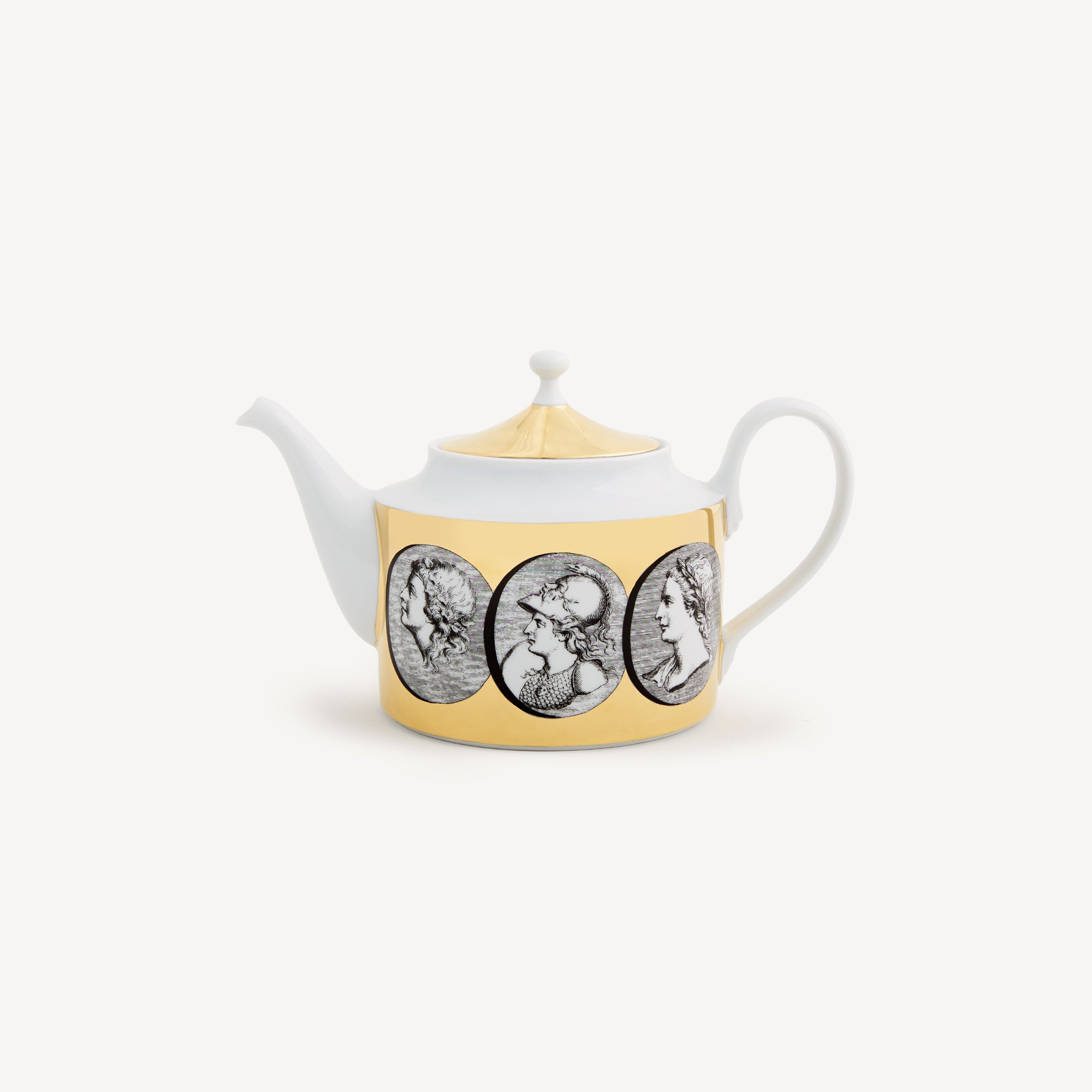 fornasetti-cammei-teekanne-porzellan-gold-m-nzmotiv image 2