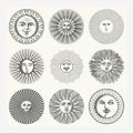 atelier-fornasetti-soli-tapete-sonnenmuster-52cmx10m-smaragd image 3