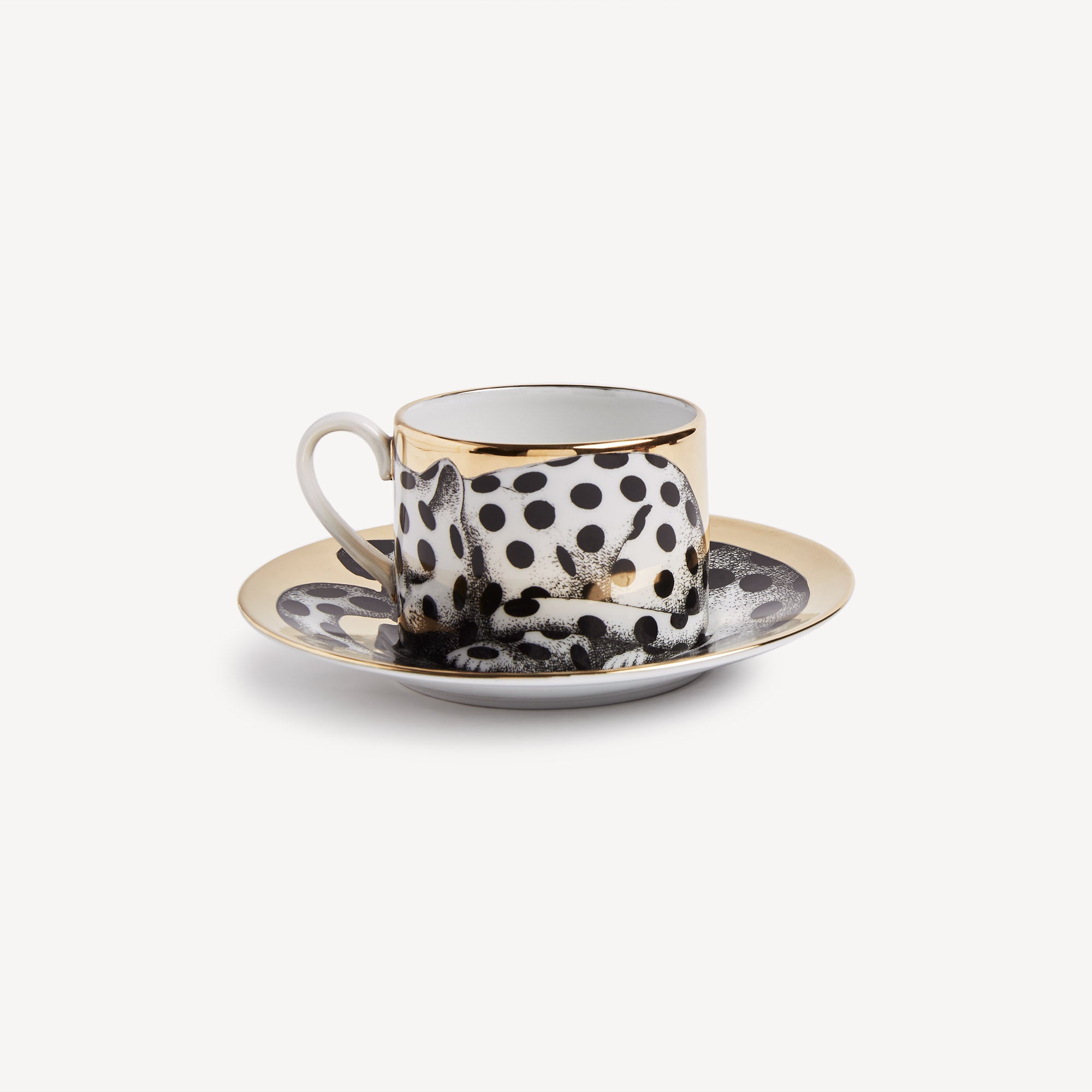 fornasetti-high-fidelity-pois-teetasse-porzellan-katze-gold image 1