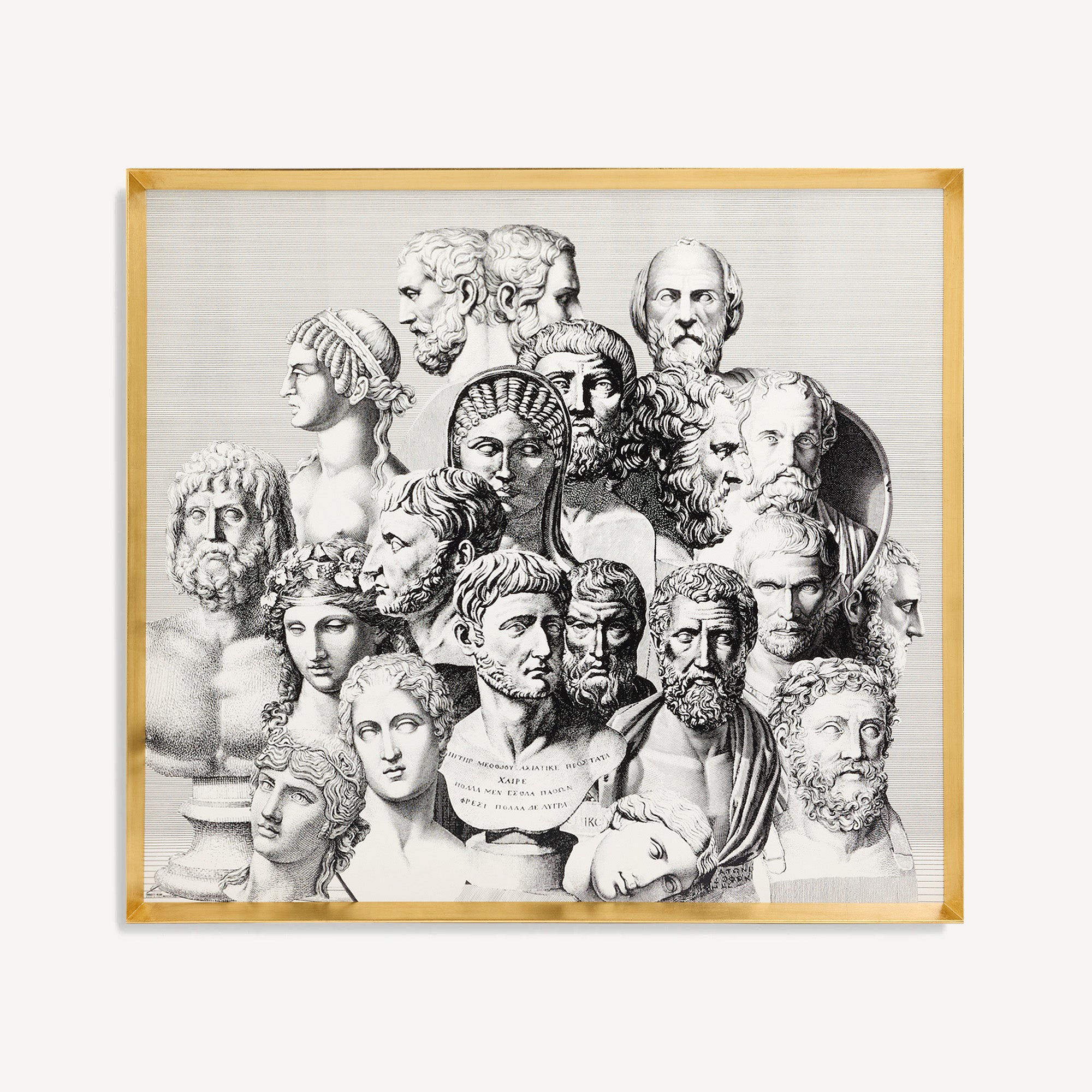 atelier-fornasetti-teste-antiche-wandbild-holz-gerahmt-antik image 1