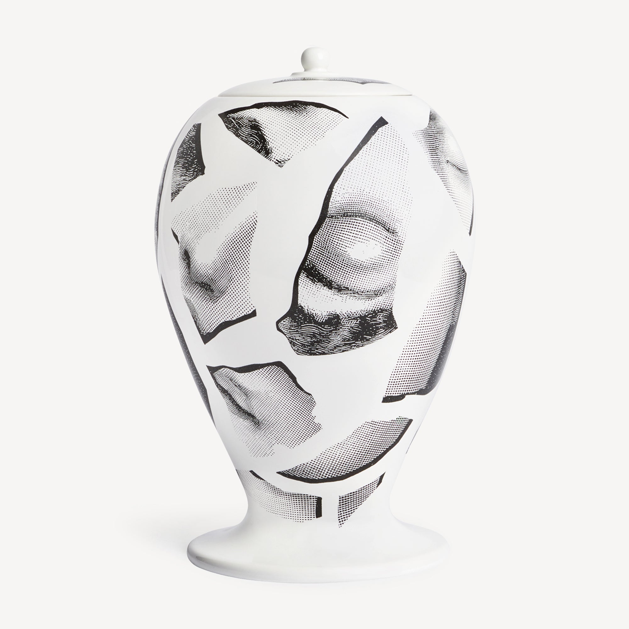 atelier-fornasetti-cocci-vase-keramik-schwarz-wei-limitiert image 3