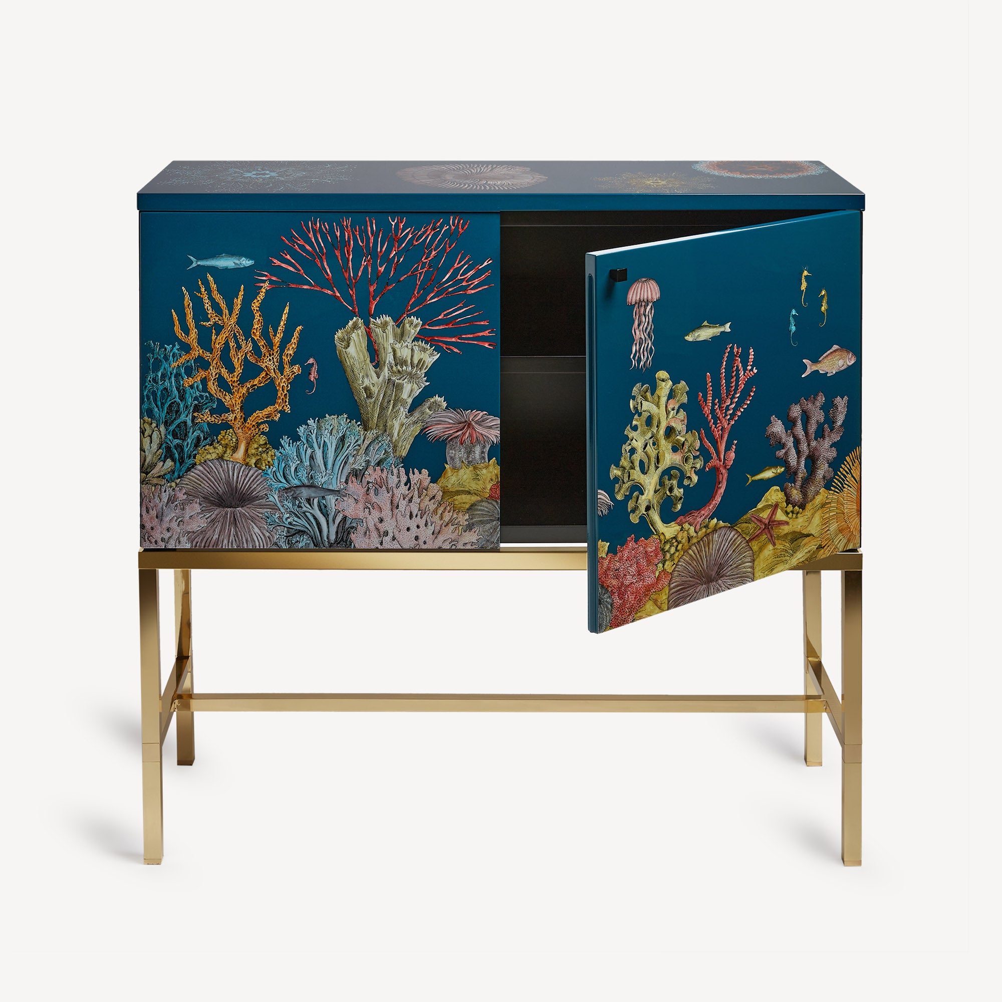 fornasetti-fondo-marino-sideboard-holz-messingbeine image 4
