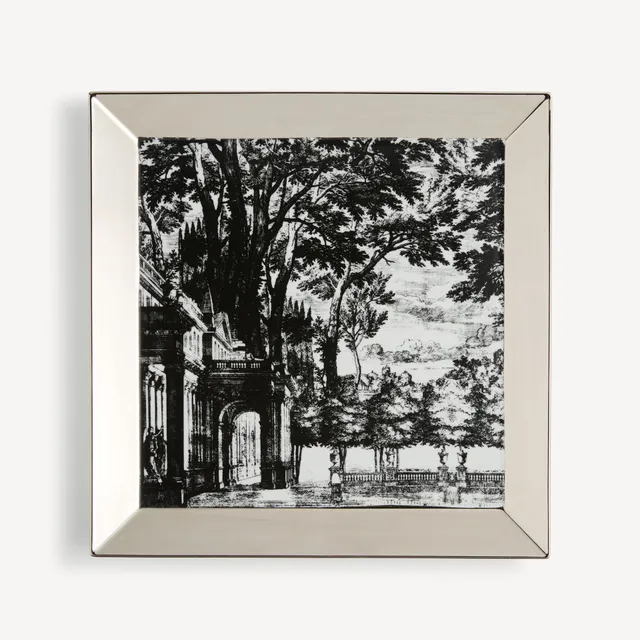 fornasetti-giardino-settecentesco-tablett-porzellan-eckig-platin image 1