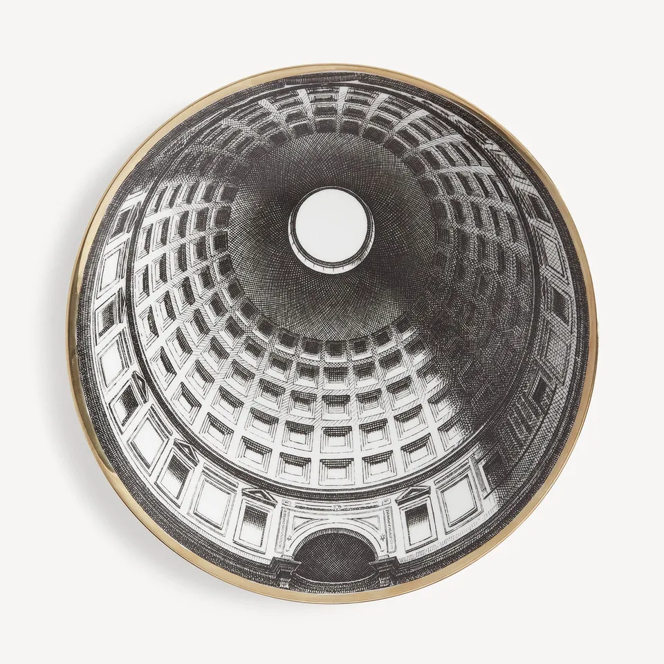 fornasetti-cupola-pantheon-roma-teller-porzellan-gold-wandteller image 1