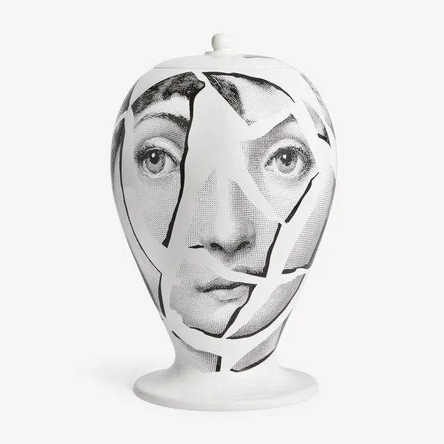 atelier-fornasetti-cocci-vase-keramik-schwarz-wei-limitiert image 1