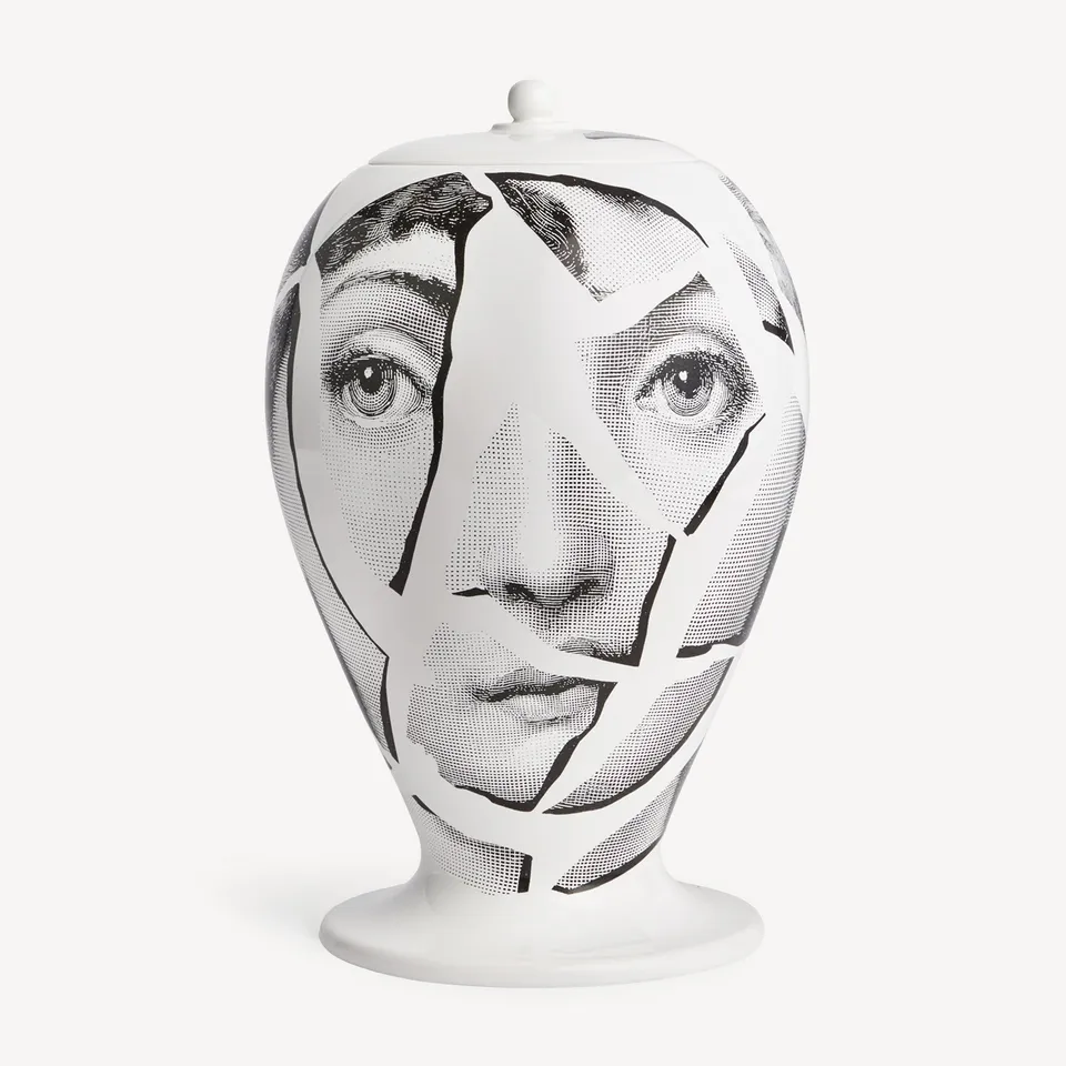 atelier-fornasetti-cocci-vase-keramik-schwarz-wei-limitiert image 1