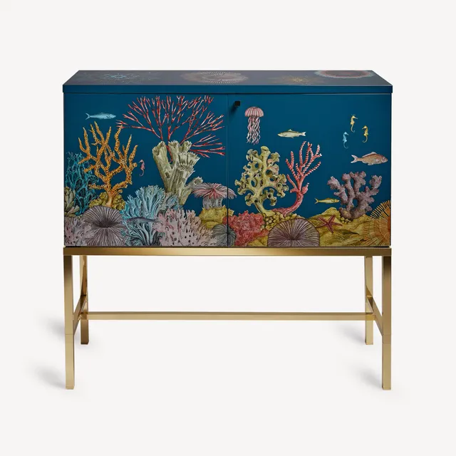 fornasetti-fondo-marino-sideboard-holz-messingbeine image 1