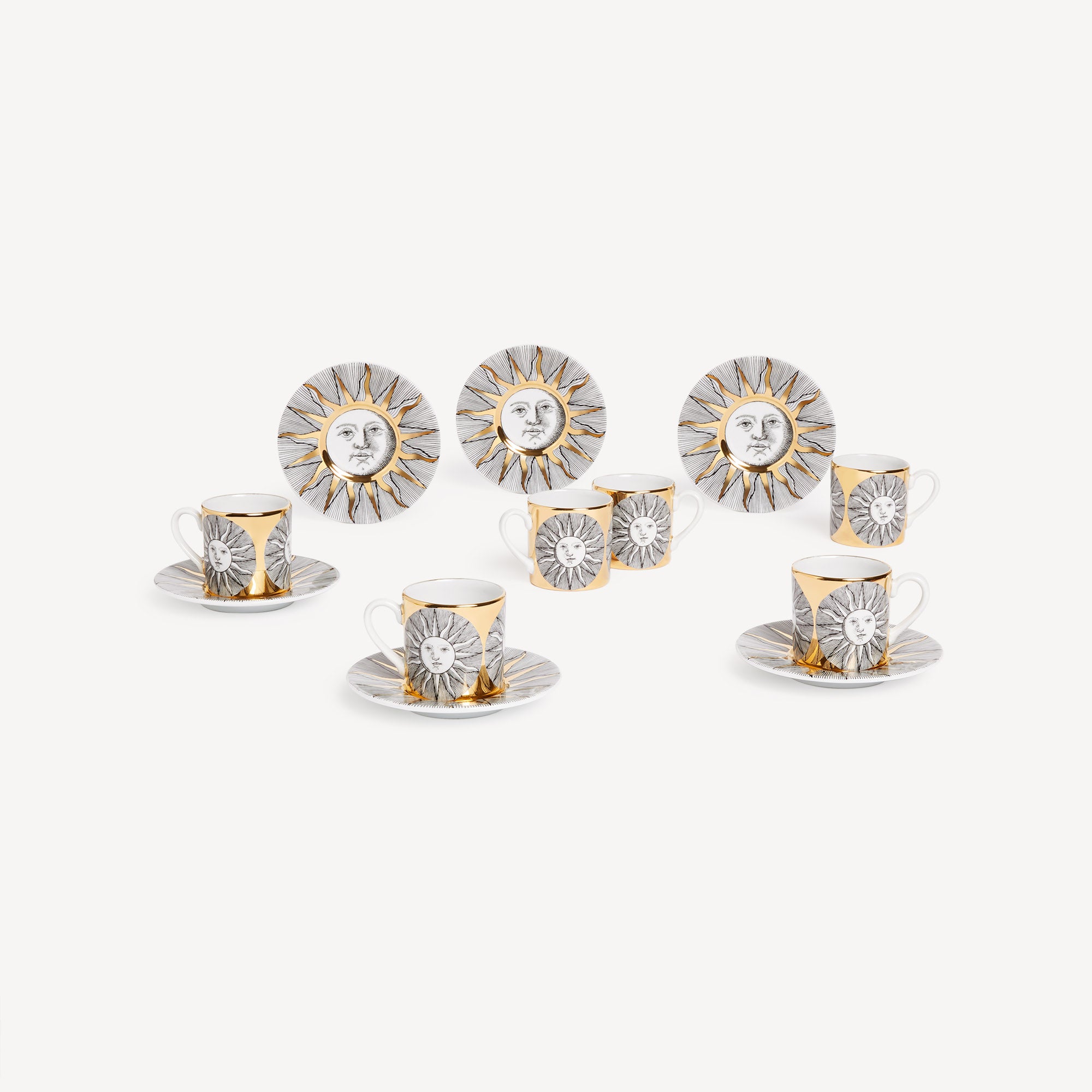 atelier-fornasetti-sole-espressotassen-6er-set-porzellan-gold image 1