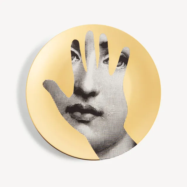 fornasetti-tema-e-variazioni-n-15-wandteller-gold-porzellan image 1